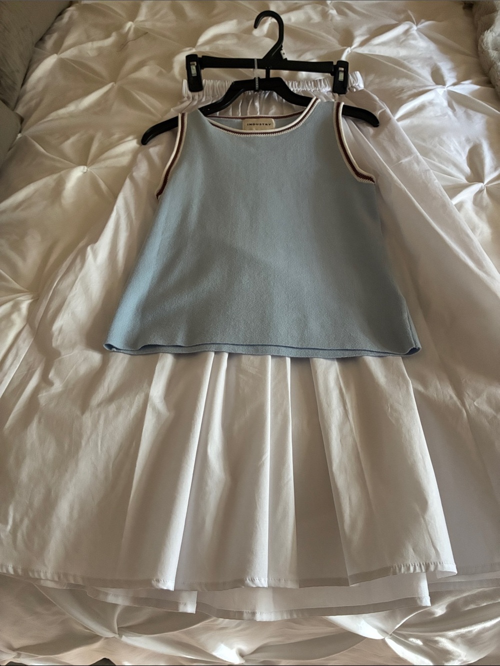 Womans Light Blue Sleeveless Knit Top -